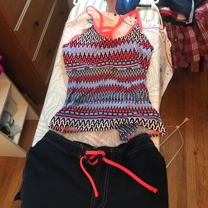 Two piece swim suit size 8 tank and shorts